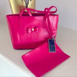 Ted Baker Leather Shopper w/Makeup Bag NWT